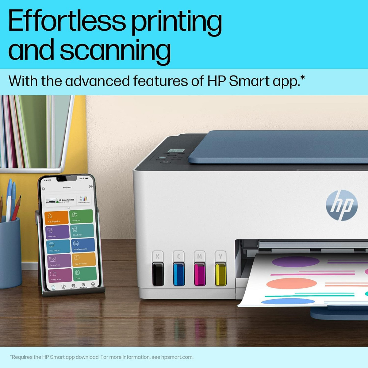 HP Smart Tank 585 All-in-one WiFi Colour Printer (Upto 6000 Black and 6000 Colour Pages Included in The Box)