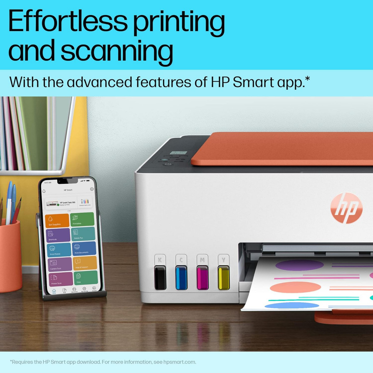 HP Smart Tank 589 AIO WiFi Colour Printer (Upto 6000 Black & 6000 Colour Pages Included in The Box)