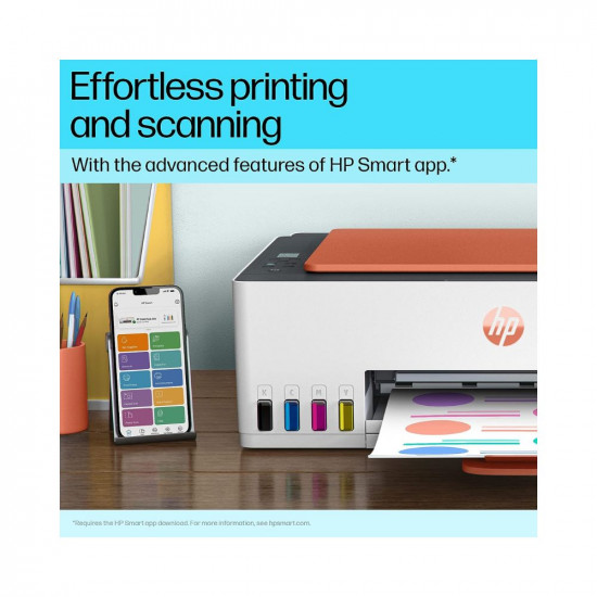 HP Smart Tank 589 All in one WiFi Colour Printer Upto 6000 Black and 6000 Colour Pages Included in The Box Print