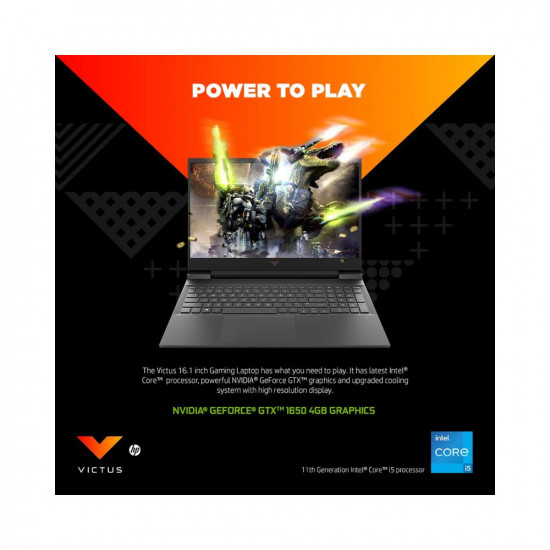 HP Victus Gaming Laptop 11th Gen Intel Core i5-11400H 16.1 inch(40.9 cm)FHD IPS Gaming Laptop(8GBRAM/512GB SSD/NVIDIA GeForce GTX 1650 graphics/7ms response time/144Hz/Backlit KB/Win 11/B&O)16-d0310TX