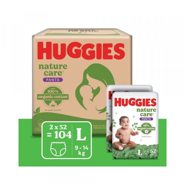Huggies Nature Care Pants for Babies, Large (L) Size Baby Diaper Pants