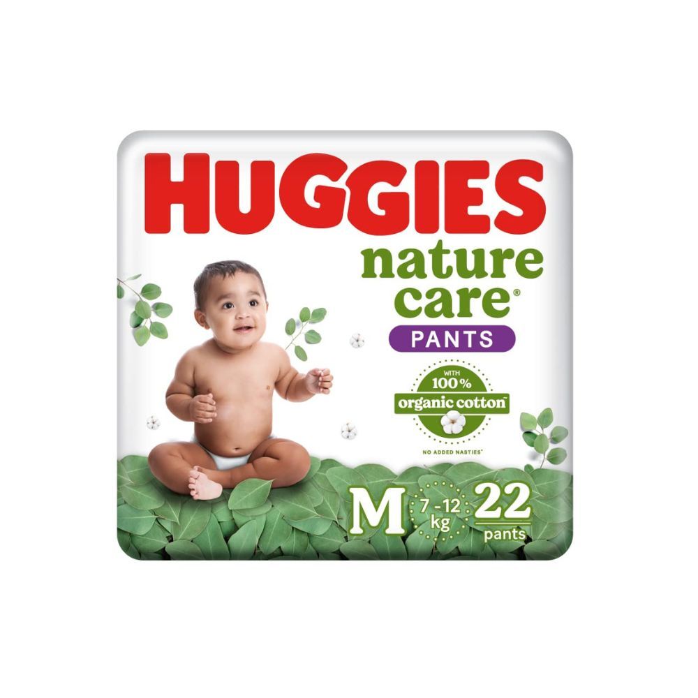 Huggies Nature Care Pants for Babies, Medium (M) Size Baby Diaper Pants