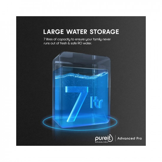 HUL Pureit Advanced Pro Mineral RO+UV 6 stage wall mounted counter top black 7L Water Purifier