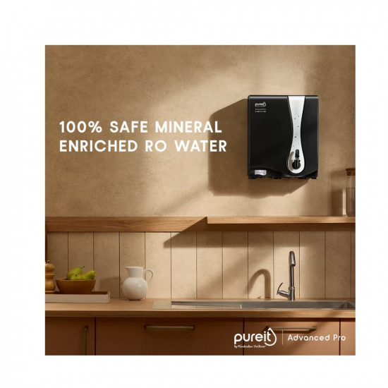 HUL Pureit Advanced Pro Mineral RO+UV 6 stage wall mounted counter top black 7L Water Purifier
