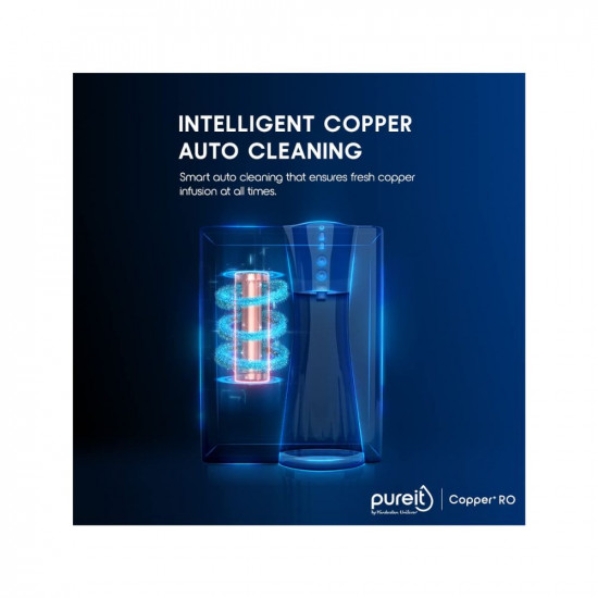HUL Pureit Copper Mineral RO UV MF 7 stage Table top Wall Mountable Black Copper 8 litres Water Purifier