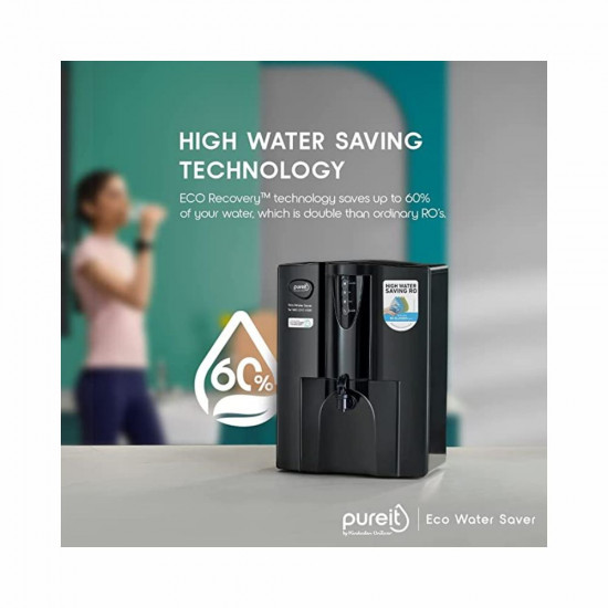 HUL Pureit Eco Water Saver Mineral RO UV MF AS wall mounted Counter top Black 10L Water Purifier