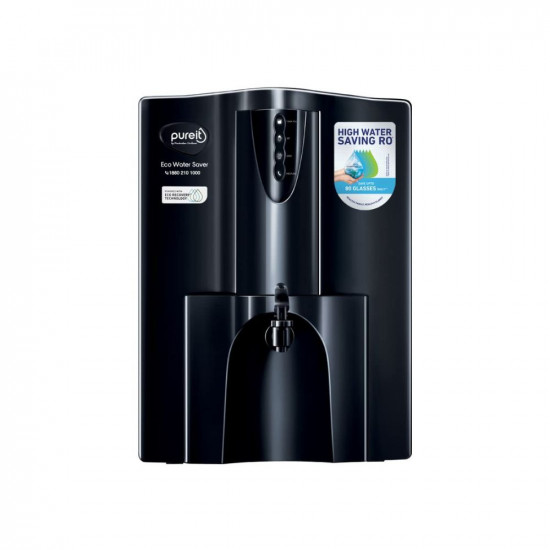 HUL Pureit Eco Water Saver Mineral RO+UV+MF AS wall mounted/Counter top Black 10L Water Purifier