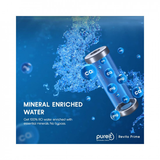 HUL Pureit Revito Prime Mineral ROMFUV in-Tank 7 stage 8L Water purifier with DURAViva technology Black