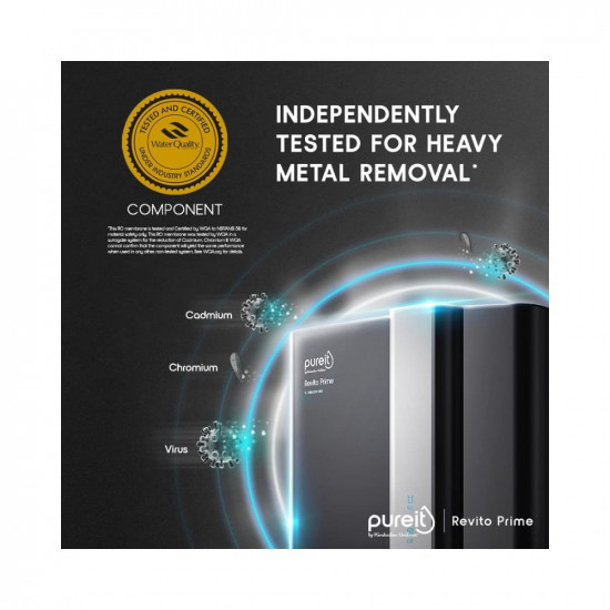 HUL Pureit Revito Prime Mineral ROMFUV in-Tank 7 stage 8L Water purifier with DURAViva technology Black