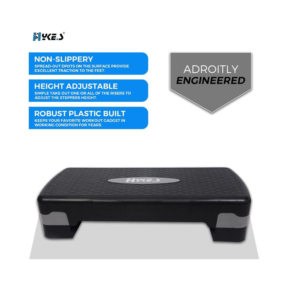 Hykes Aerobics Stepper for Exercise at Home Gym Workout Adjustable Non Slip Step Machine