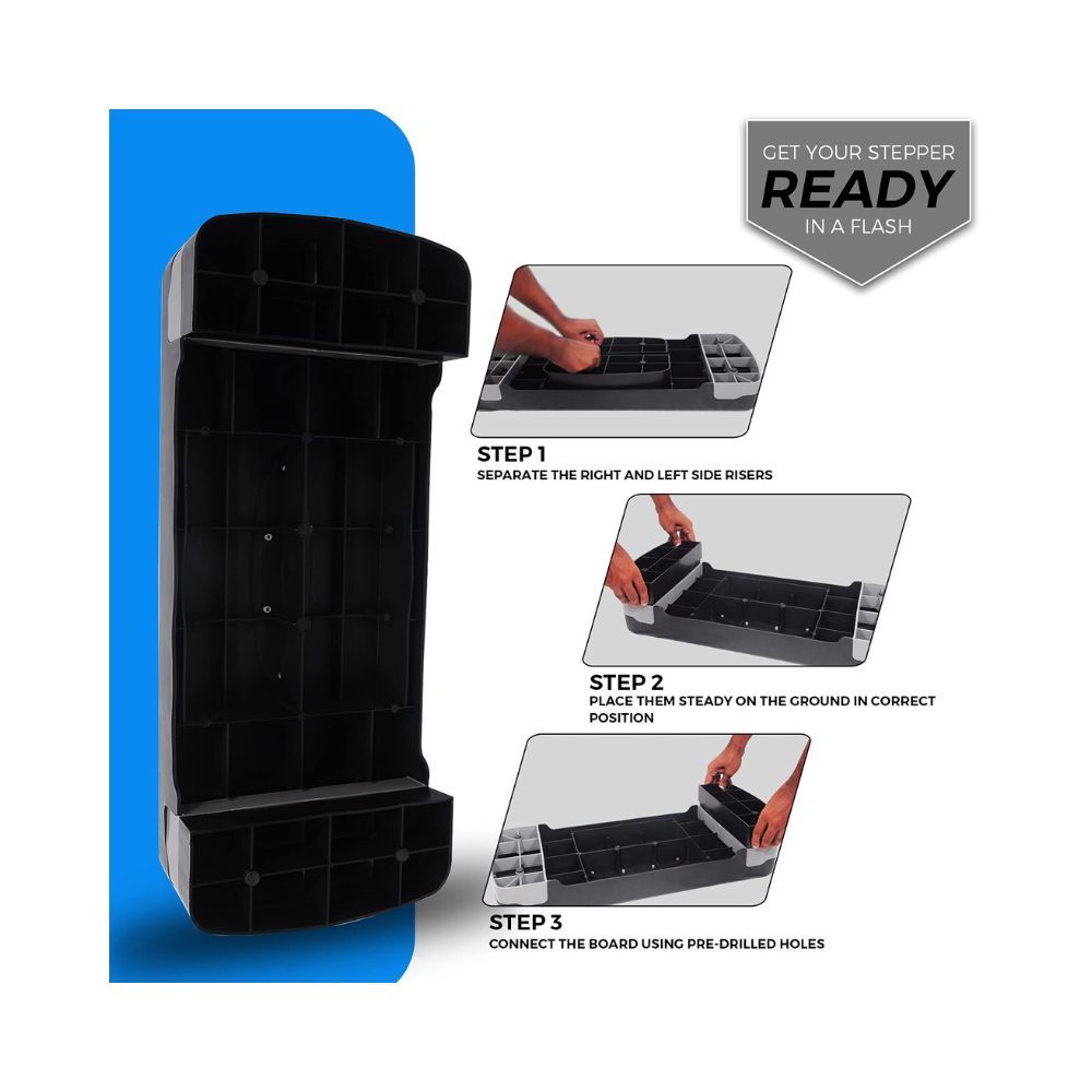 Hykes Aerobics Stepper for Exercise at Home Gym Workout Adjustable Non Slip Step Machine