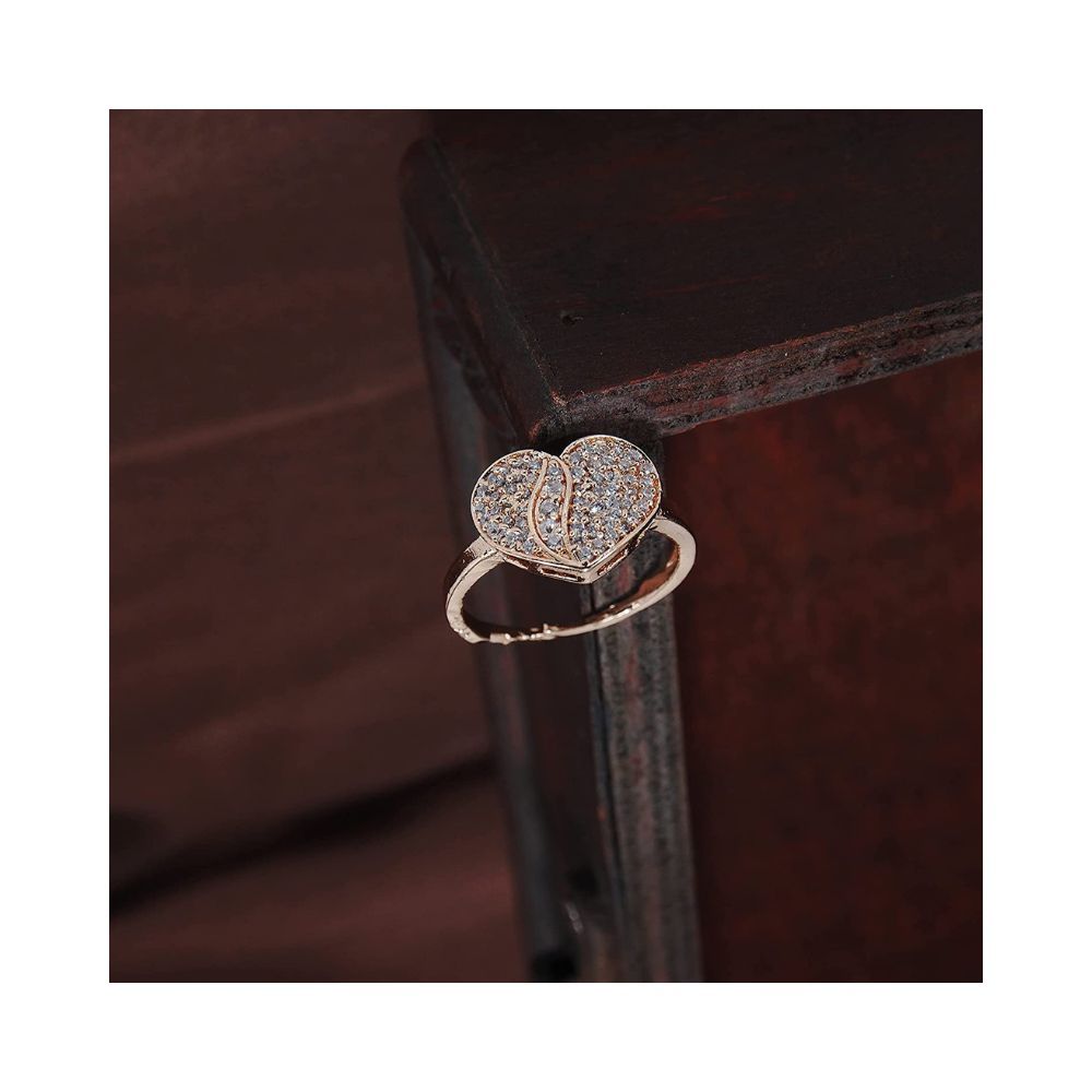 I Jewels 18k Rose Gold Plated Elegant CZ American Diamond