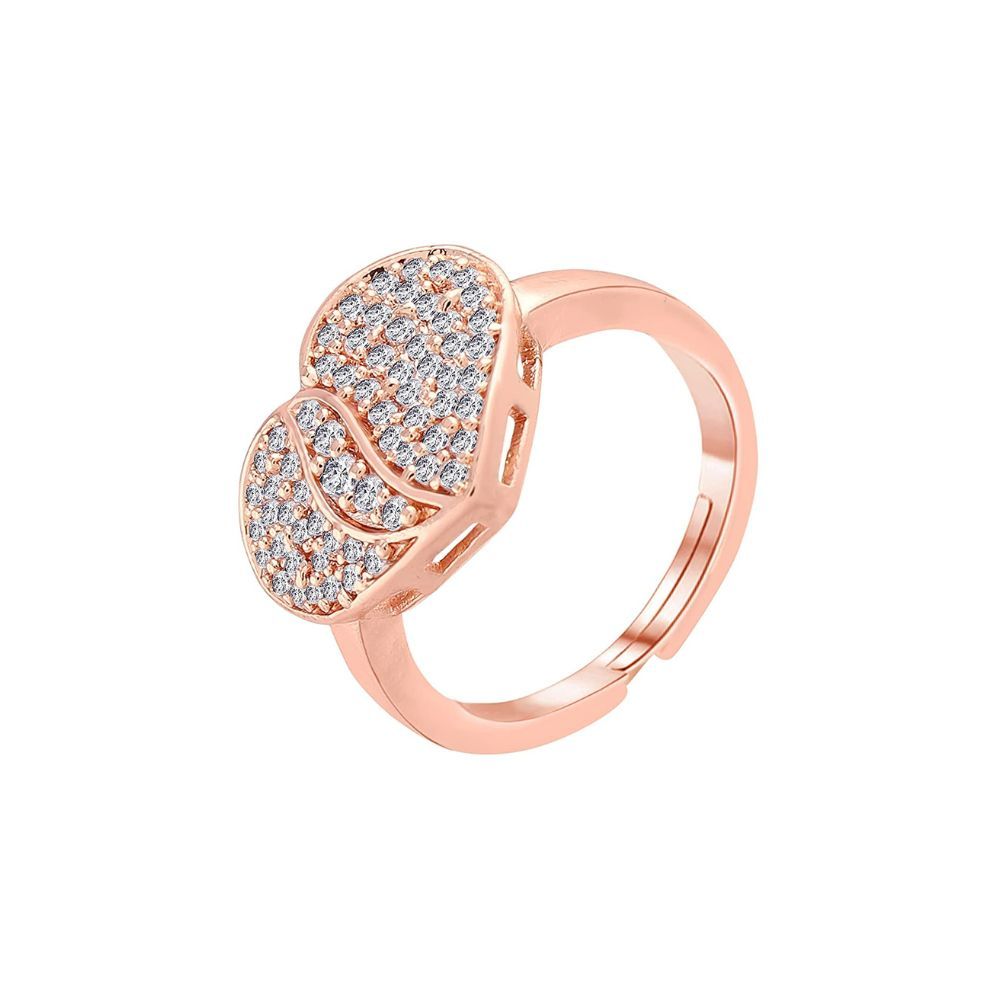 I Jewels 18k Rose Gold Plated Elegant CZ American Diamond