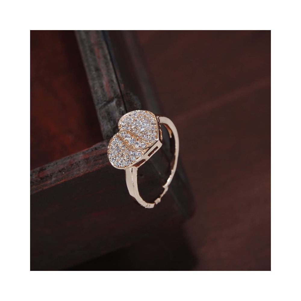 I Jewels 18k Rose Gold Plated Elegant CZ American Diamond