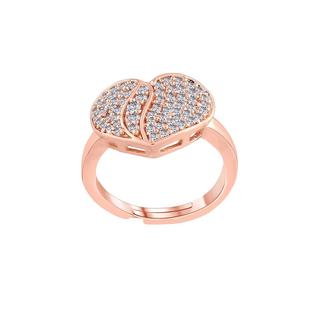I Jewels 18k Rose Gold Plated Elegant CZ American Diamond