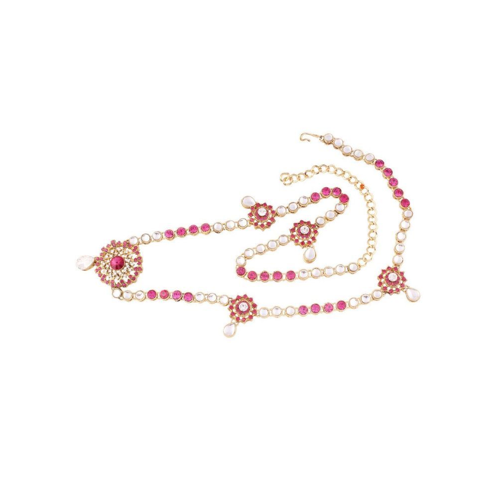 I Jewels Traditional Gold Plated Kundan & Stone Studded Kamarband for Women B012