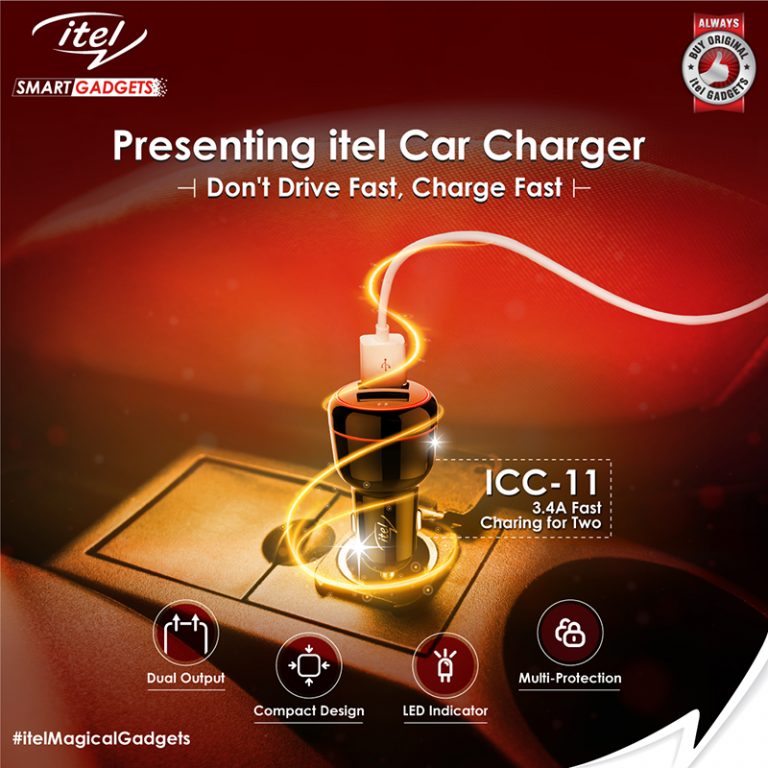 ITEL Car Charger ICC-11 Black