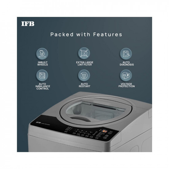 IFB 7 Kg 5 Star Fully-Automatic Top Loading Washing Machine (TL-RGS Aqua, Grey,Auto Imbalance System,3D Wash Technology)