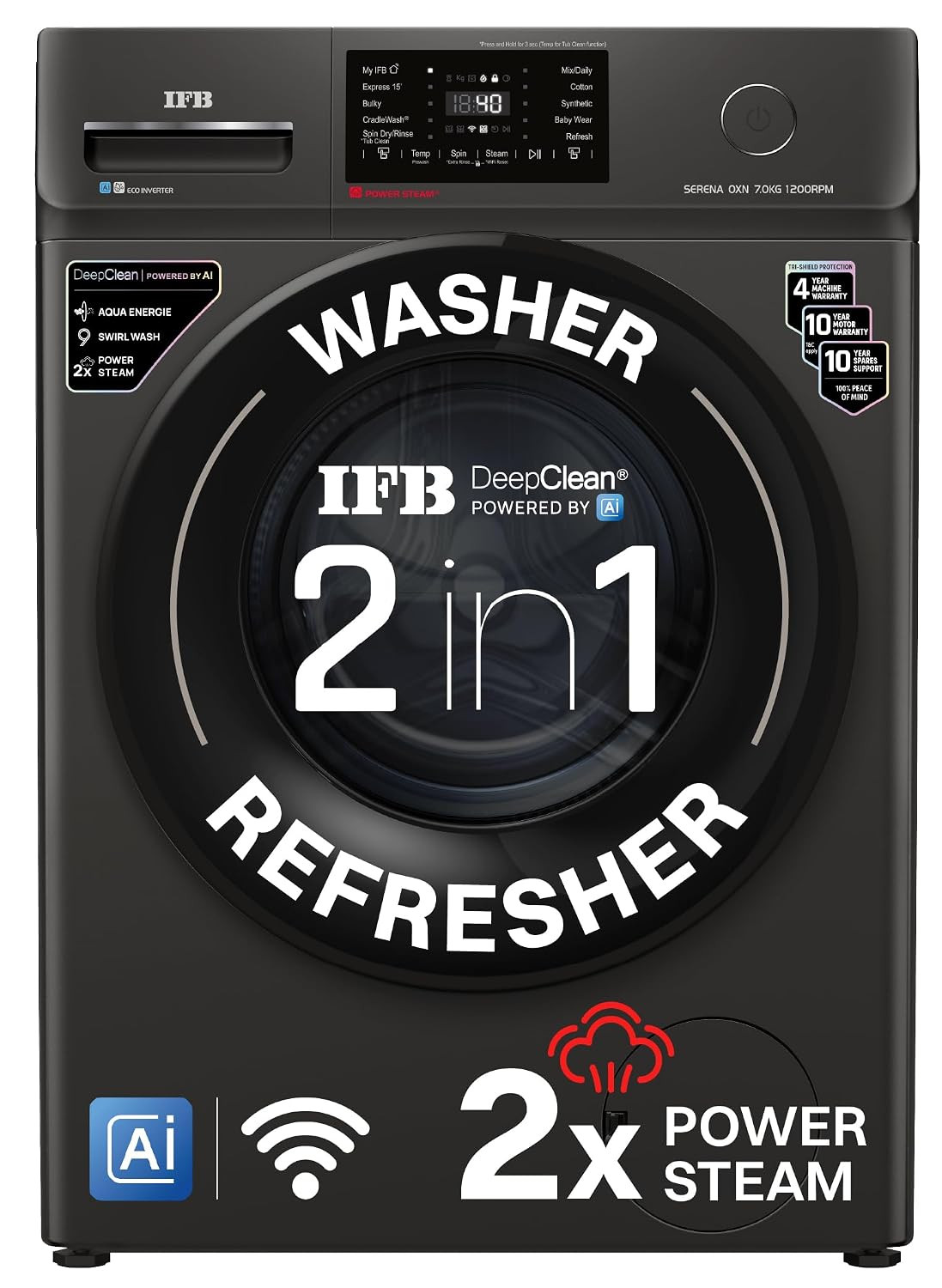 IFB 7 kg Fully Automatic Front Load Washing Machine SERENA OXN 7012 CMS Onyx