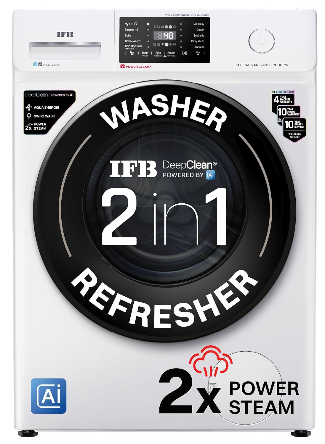 IFB 7 kg Fully Automatic Front Load Washing Machine SERENA VXN 7012 CMS White