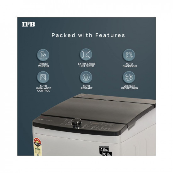 IFB 7.0 Kg Fully-Automatic Top Loading Washing Machine (TL-SPGS 7.0 KG Aqua, Medium Grey, 2X Power Steam, 4 Years Comprehensive Warranty)