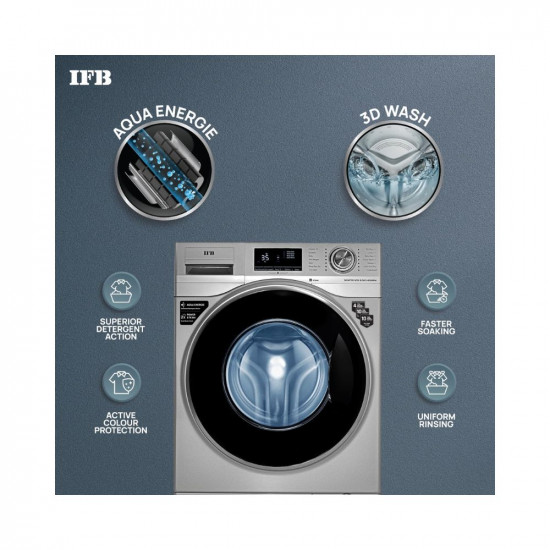 IFB 8 Kg 5 Star Front Load Washing Machine 2X Power Steam (SENATOR WSS 8014, Silver, In-built Heater, 4 years Comprehensive Warranty)