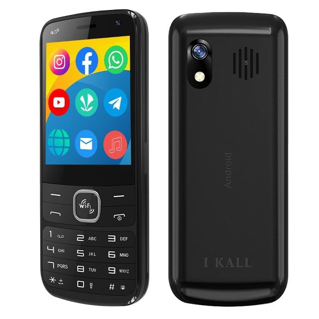 IKALL K333  4G Touch  Type Mobile with 28 HD Display 2GB RAM 16GB Storage 3000mAh Battery WiFi and Pre-Loaded Apps Like Whatsapp Facebook Instagram  YouTube Midnight Black