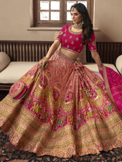 Buy Rose Red Designer Lehenga Choli online-Karagiri