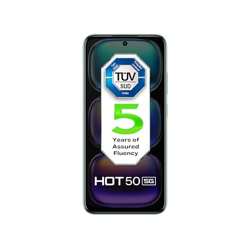 Infinix HOT 50 5G Sage Green 4GB RAM 128GB Storage 5 Year Fluency Rating  48MP Camera  5000mAh Battery with FastCharge  78mm Slim Design AI