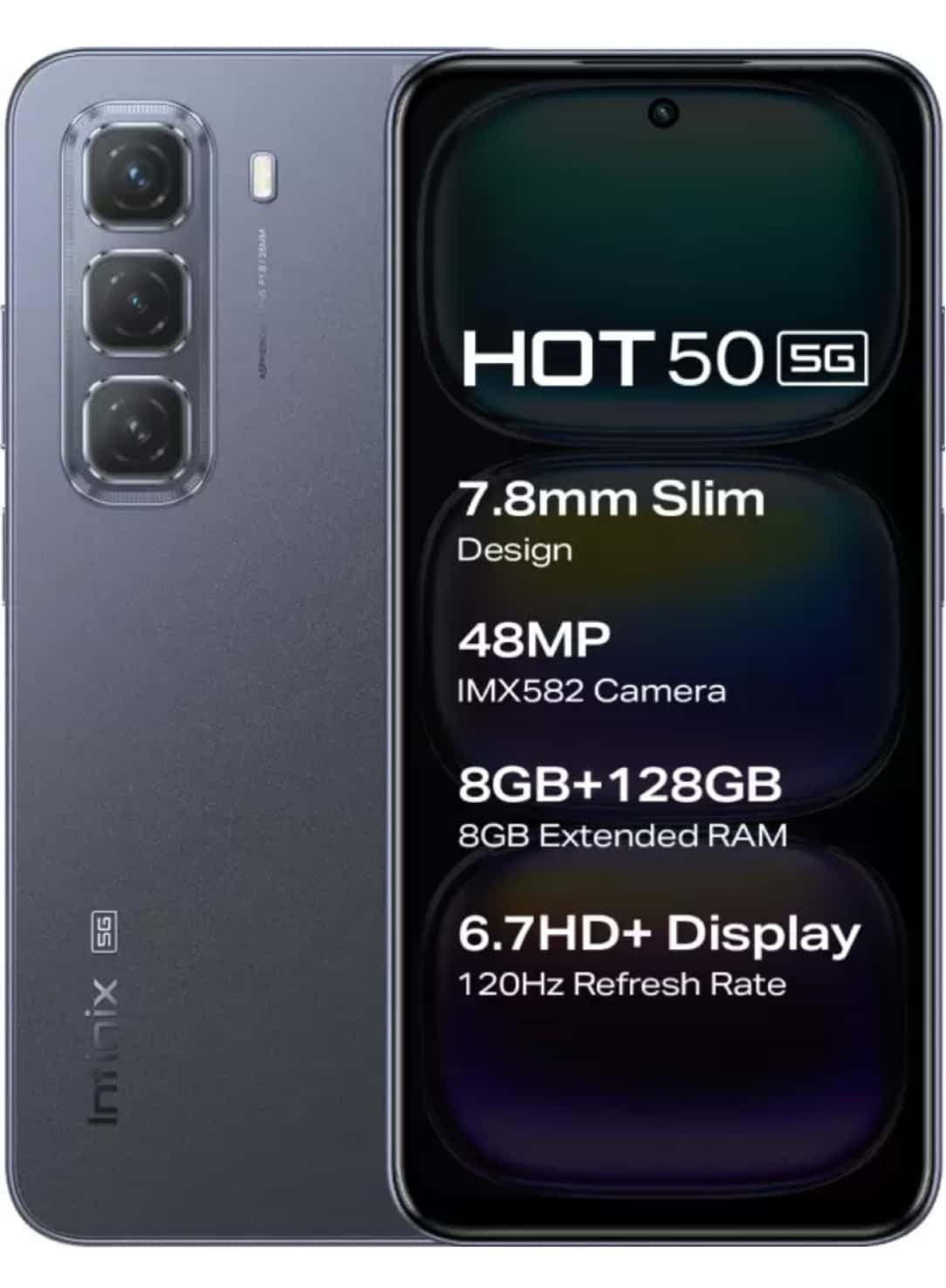 Infinix Hot 50 5G Sleek Black 128 GB 8 GB RAM
