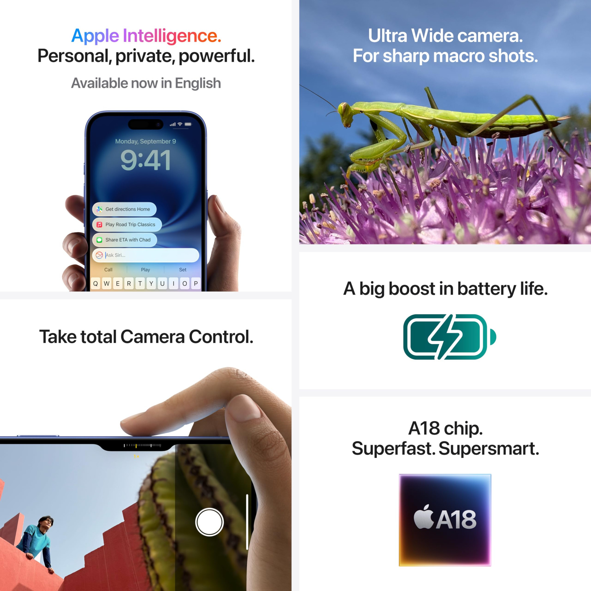 iPhone 16 Plus 128 GB 5G Mobile Phone with Camera Control A18 Chip and a Big Boost in Battery Life Works with AirPods Ultrmarine