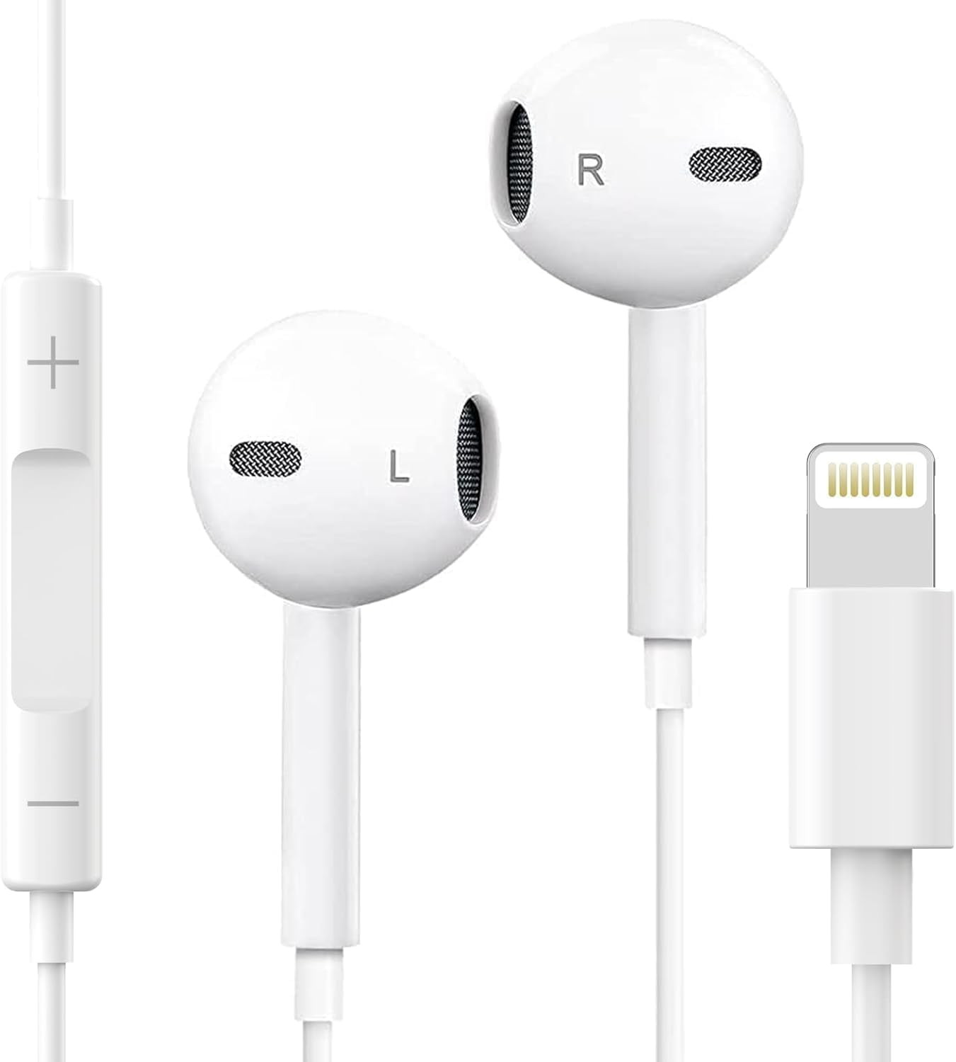 iPhone Earphones Wired Apple MFi Certified  Lightning Connector with Mic  Volume  iPhone 14131211XR78