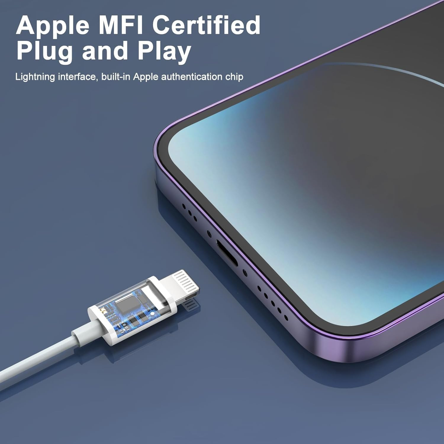 iPhone Earphones Wired Apple MFi Certified  Lightning Connector with Mic  Volume  iPhone 14131211XR78