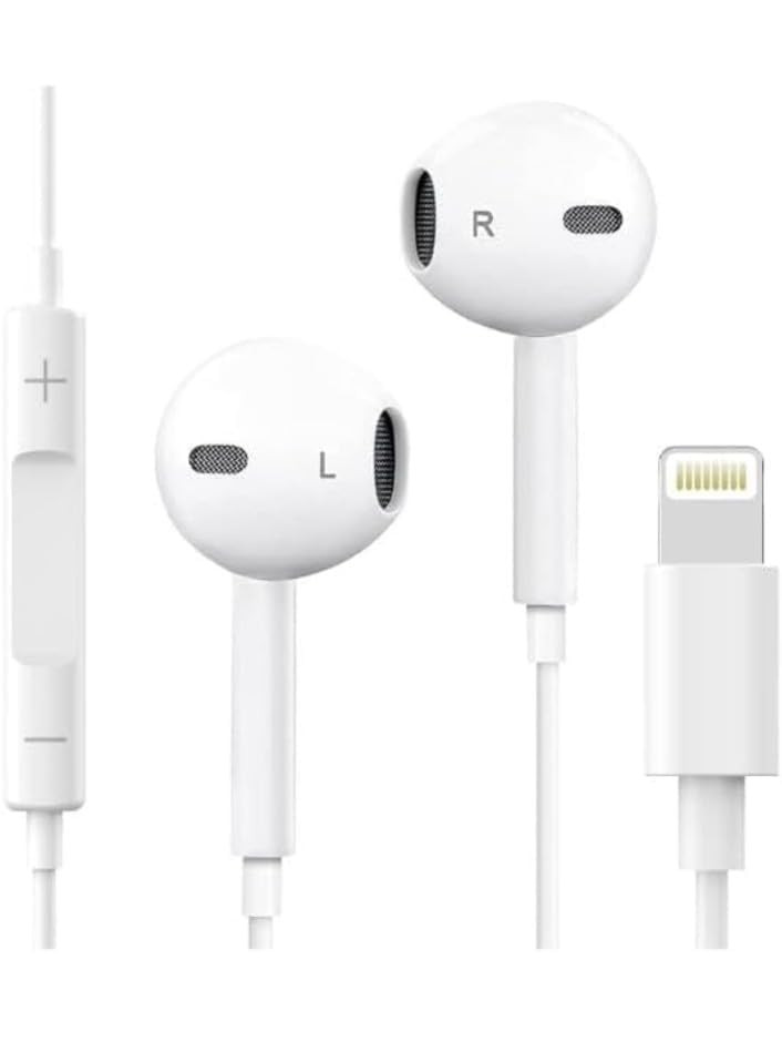 iPhone Earphones Wired Apple MFi Certified  Lightning Earphones with Built-in Microphone  iPhone 14131211XR87 Compatible