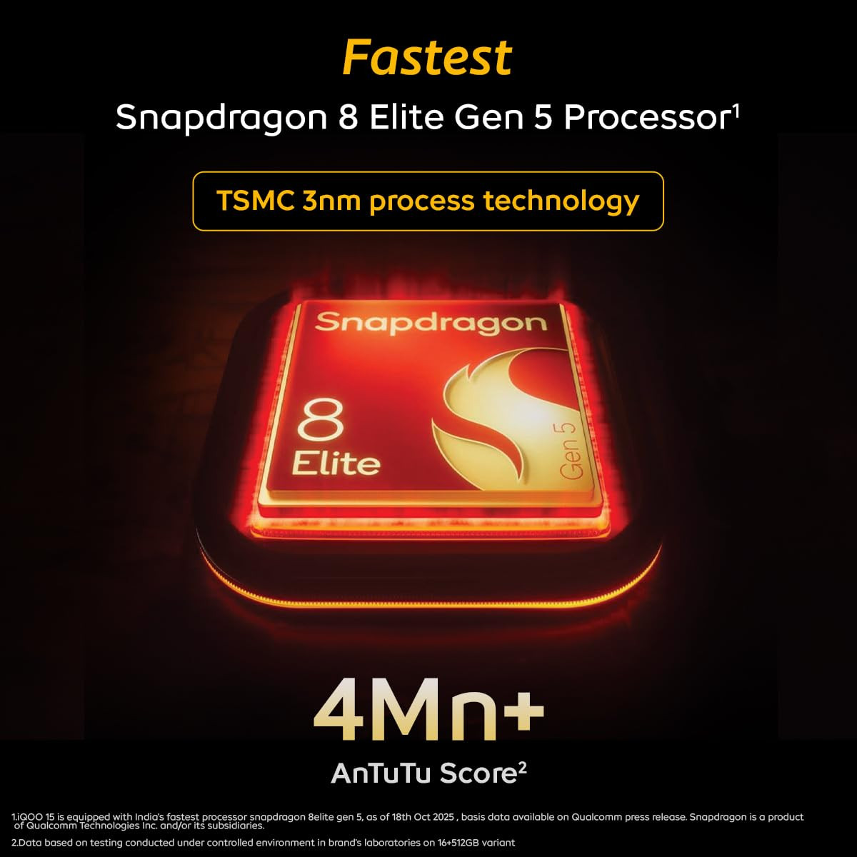 iQOO 15 Legend 12GB RAM 256GB Storage  Fastest Snapdragon 8 Elite Gen 5 Processor  Samsung 2K M14 Lead OLED Display  Origin OS 6 with Personalized AI Features