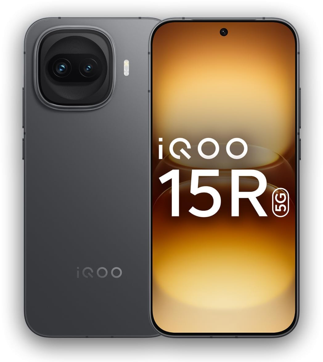 iQOO 15R Dark Knight 8GB RAM 256GB Storage Snapdragon 8 Gen 5 Processor Indias Slimmest Smartphone in 7600mAh Battery Segments Most Stable 144FPS Gaming