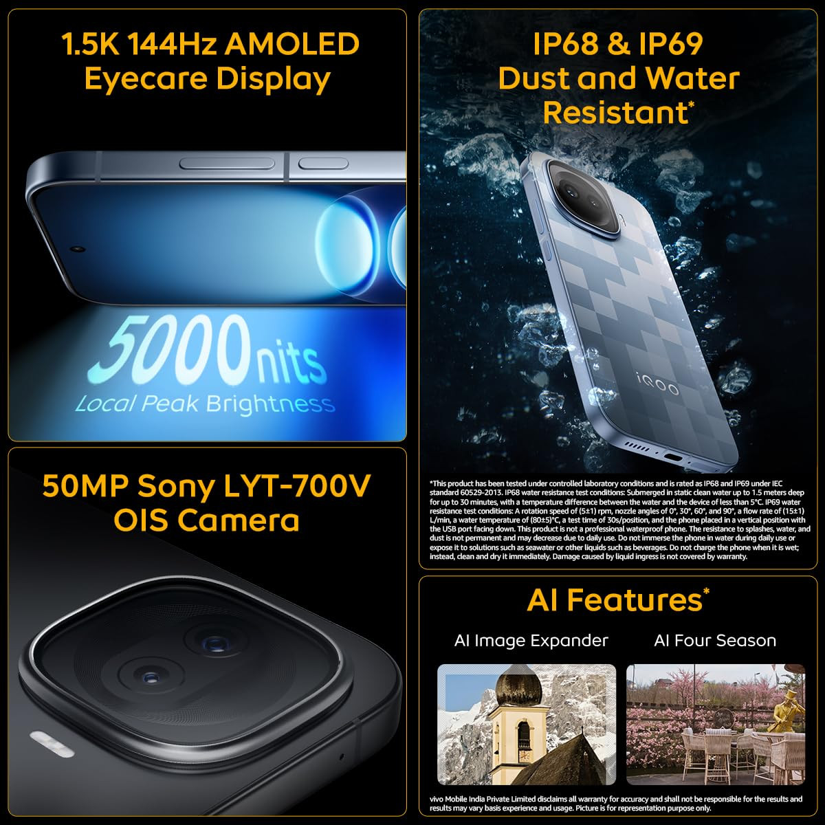 iQOO 15R Dark Knight 8GB RAM 256GB Storage  Snapdragon 8 Gen 5 Processor  Indias Slimmest Smartphone in 7600mAh Battery  Segments Most Stable 144FPS Gaming