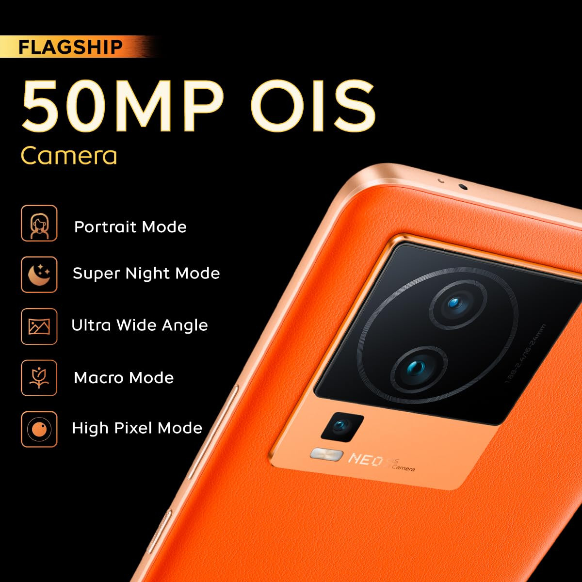 iQOO Neo 7 Pro 5G Fearless Flame 8Gb Ram 128Gb Storage  Snapdragon 8 Gen 1  Independent Gaming Chip  Flagship 50Mp Ois Camera  Premium Leather Design Orange