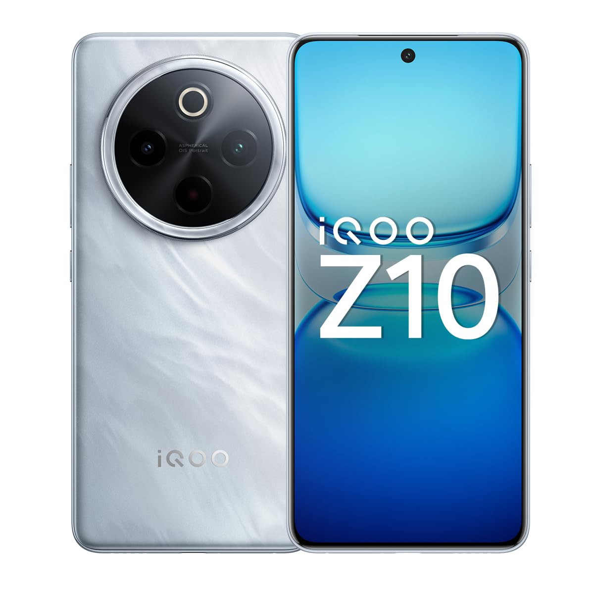 iQOO Z10 5G Silver 8GB RAM 128GB Stroage  Indias Biggest Ever 7300 mAh Battery  Snapdragon 7s Gen 3 Processor  Brightest Quad Curved AMOLED Display in The Segment