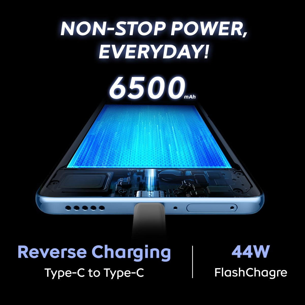 iQOO Z10x 5G Titanium 8GB RAM 128GB Storage  6500 mAh Large Capacity Battery  Dimensity 7300 Processor  Military-Grade Durability