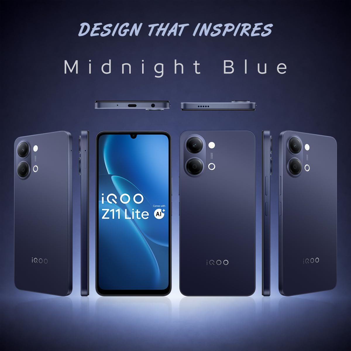 iQOO Z11 Lite 44W 5G 6 GB RAM 256GB Storage Midnight Blue