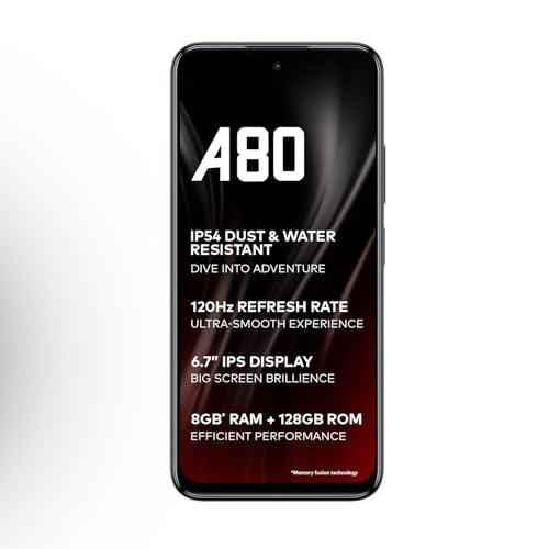 itel A80  120Hz Refresh Rate  Punch Hole Display  50MP Super HDR Cam  IP54 Dust  Splash Resistant  3 Year Fluency  Ring Light Notification  4GB RAM 128GB ROM  Sandstone Black