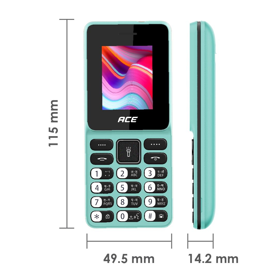 itel Ace 2 Heera - 18 inch Display Size 1000 mAh Battery Vibration Support Bluetooth Support Auto Call Recording and 32GB Expandable Memory  Pure Green