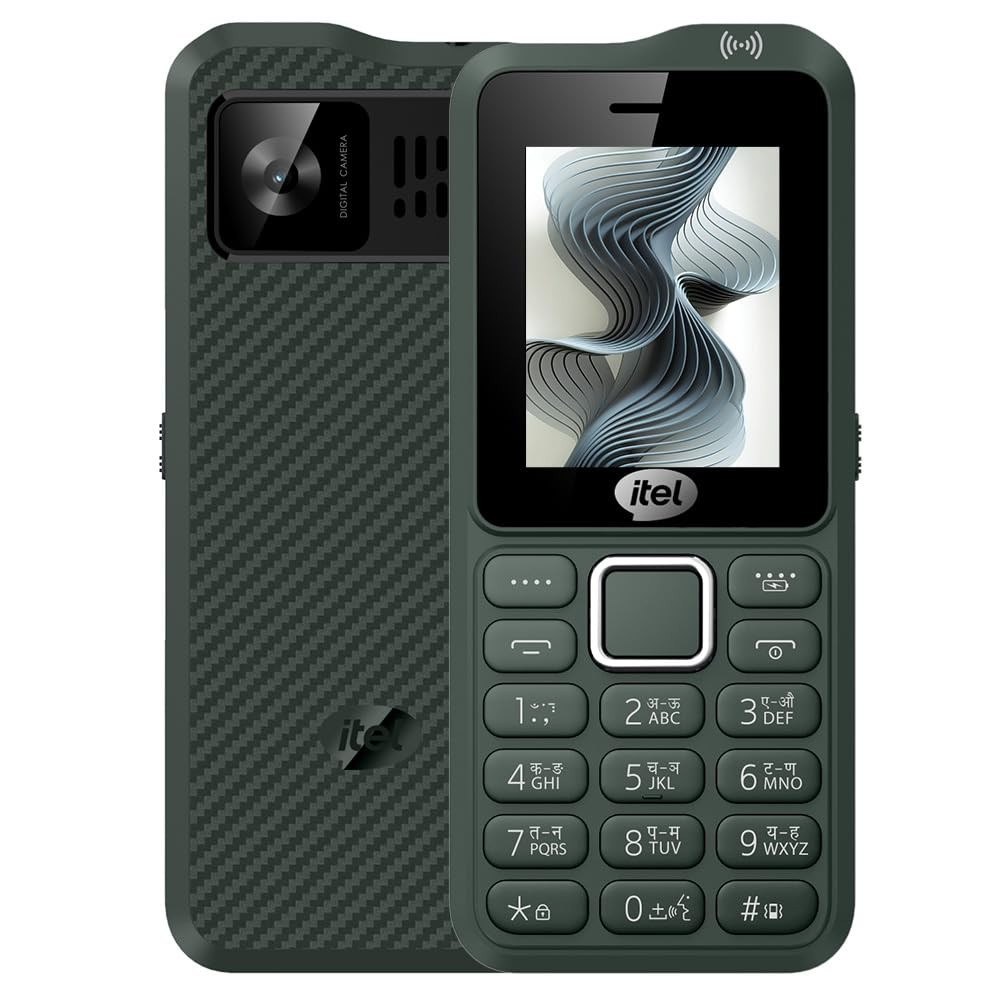 Itel Kingsignal Keypad Mobile Phone  Stronger Signal 1500 mAh 33 Days Standby Super Battery  Type C Charger  KingVoice  Wireless FM with Recording  Auto Call Recording Kevlar TextureArmyGreen