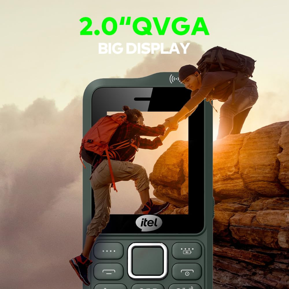 Itel Kingsignal Keypad Mobile Phone  Stronger Signal 1500 mAh 33 Days Standby Super Battery  Type C Charger  KingVoice  Wireless FM with Recording  Auto Call Recording Kevlar TextureArmyGreen