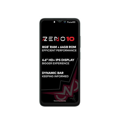 itel ZENO 1066 HD Display with Dynamic Bar 3GB RAM  64GB ROM Upto 8GB RAM with Memory FusionOctacore Processor8MP AI Dual Rear Cam5000 mAh Battery  Phantom Crystal