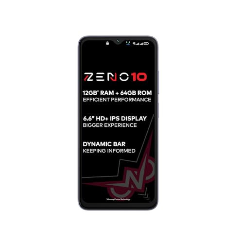 itel ZENO 1066 HD Display with Dynamic Bar 4GB RAM  64GB ROM Upto 12GB RAM with Memory FusionOctacore Processor8MP AI Dual Rear Cam5000 mAh Battery  Opal Purple
