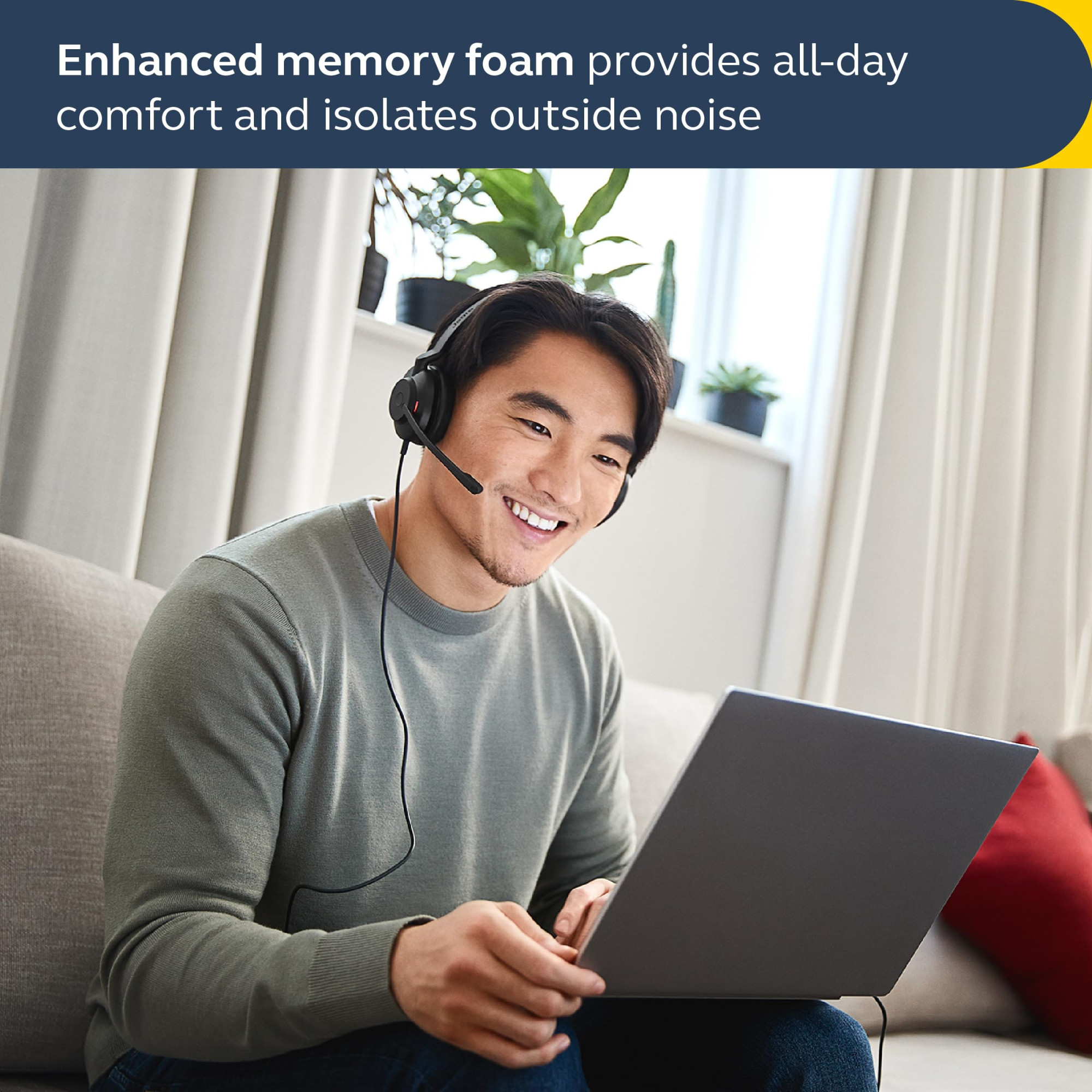 Jabra Evolve2 30 Se On Ear Wired Stereo Noise-Cancelling Headset-Features 2-Mic Call Technology  Usb-C Cable-Works With All Leading Unified Communications Platforms Such As Zoom  Google Meet-Black
