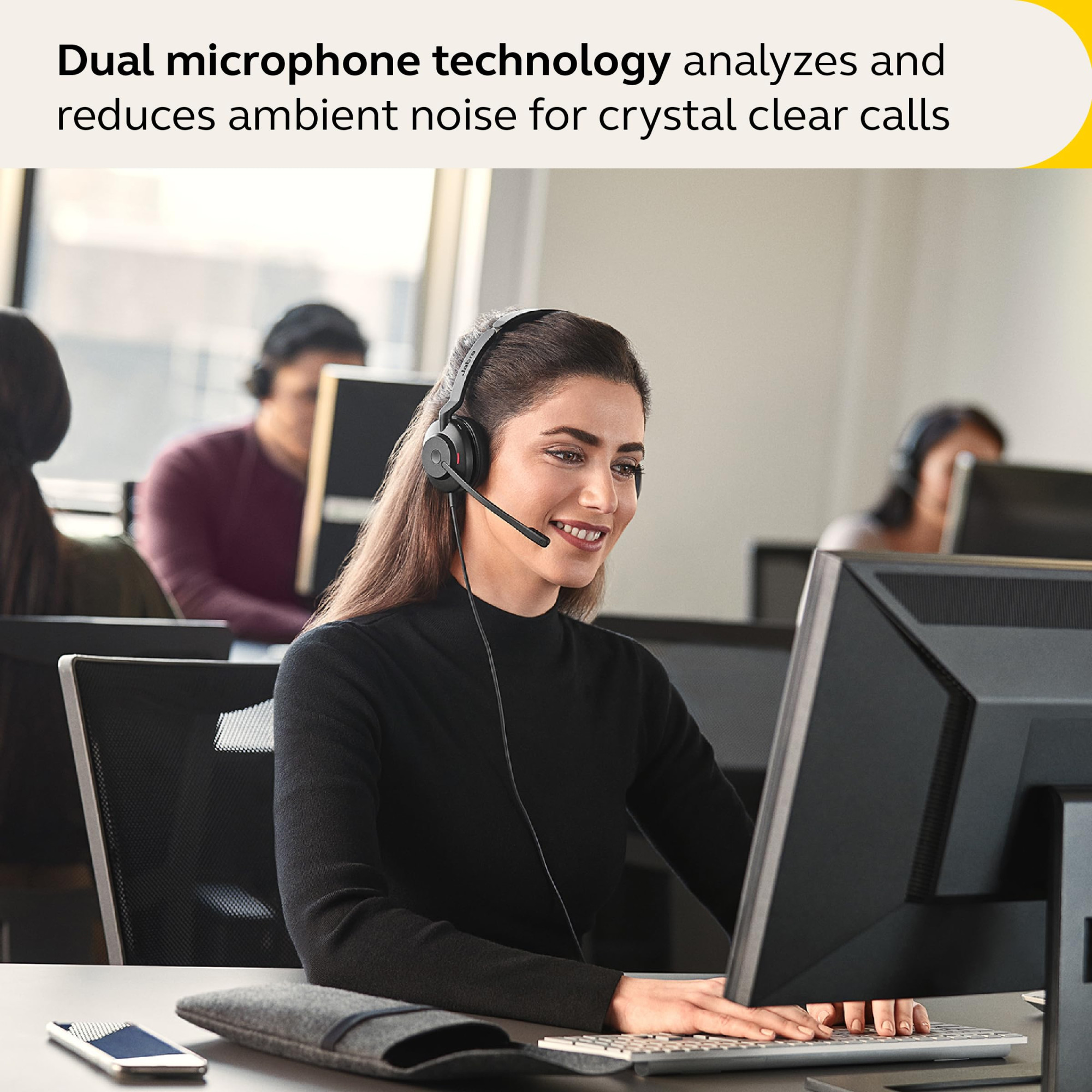 Jabra Evolve2 30 Se On Ear Wired Stereo Noise-Cancelling Headset-Features 2-Mic Call Technology  Usb-C Cable-Works With All Leading Unified Communications Platforms Such As Zoom  Google Meet-Black