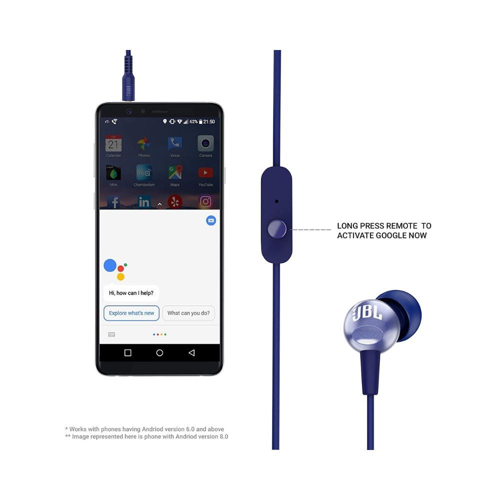 JBL C200SI, Premium in Ear Wired Earphones with Mic, Signature Sound